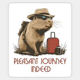 Capybara travel pleasant journey indeed Sticker